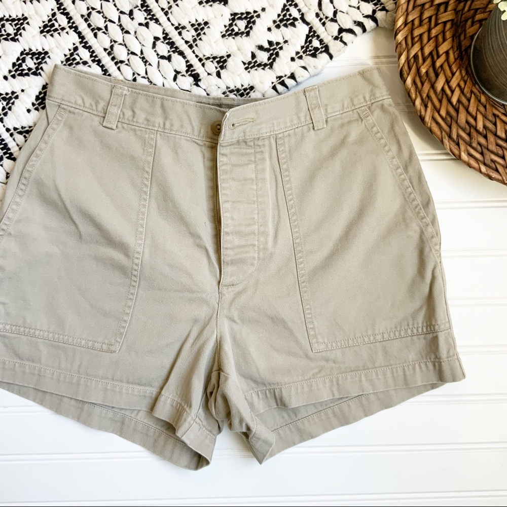 J. CREW Khaki High Waist Button Up Shorts